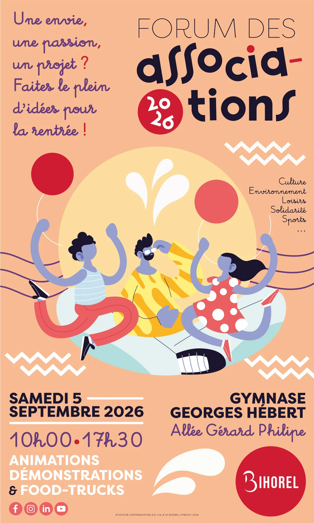 Affiche officielle du Forum des associations de Bihorel, samedi 5 septembre 2026