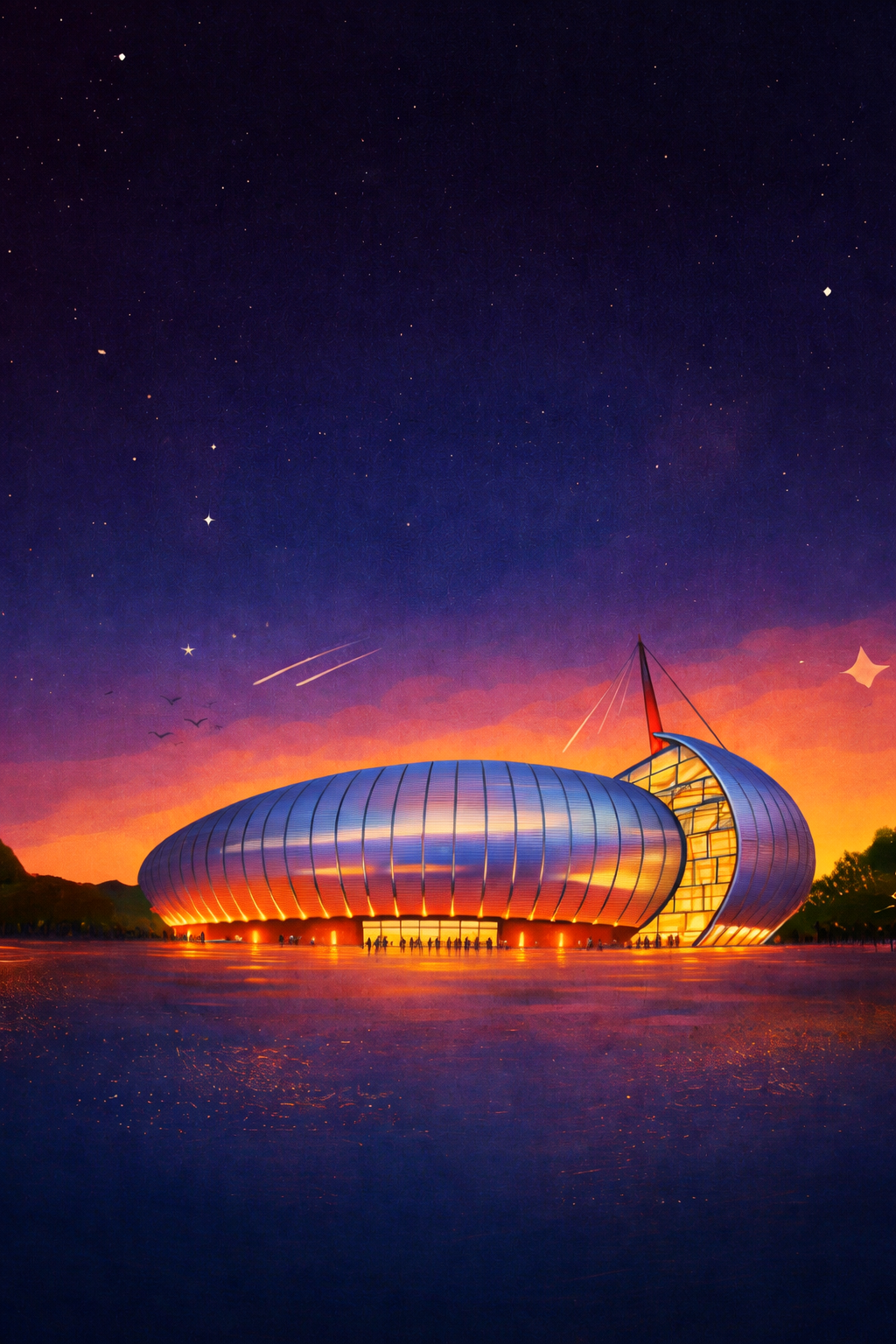 Le Zénith de Rouen sous un ciel étoilé